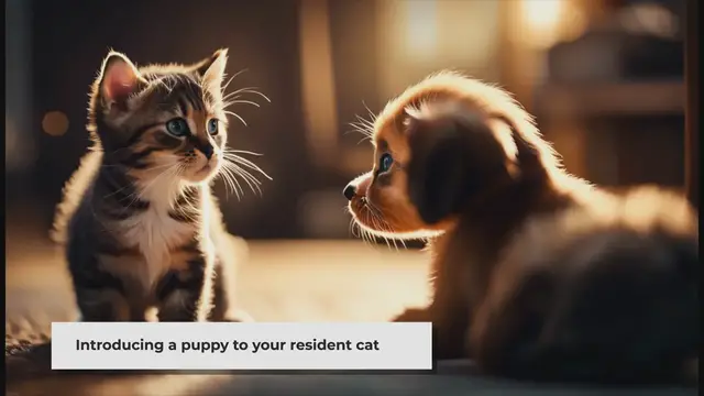 'Video thumbnail for How to Introduce a Puppy to Cats?'