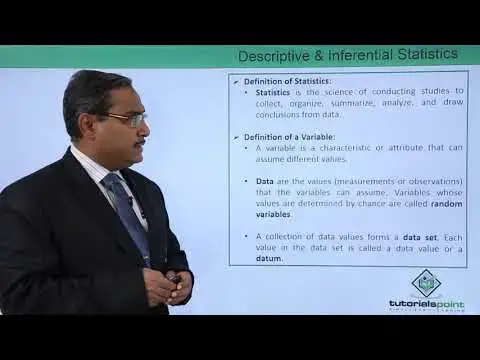 'Video thumbnail for Descriptive and Inferential Statistics | Machine Learning |TutorialsPoint'
