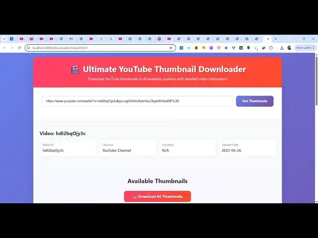 'Video thumbnail for Build a Youtube Video Thumbnail Downloader in Browser Web App Using HTML & JavaScript'