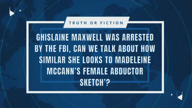 'Video thumbnail for ‘Ghislaine Maxwell Was Arrested by the FBI, Can We Talk About How Similar She Looks to Madeleine McCann’s Female Abductor Sketch’?'