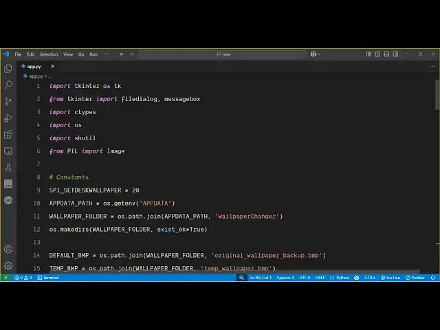 'Video thumbnail for Python 3 Tkinter Script to Change Windows Desktop Wallpaper With Custom Image GUI Desktop App'