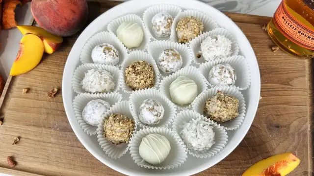 'Video thumbnail for Give Classic Bourbon Balls A Peachy Twist With This Recipe'