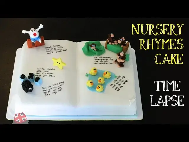 'Video thumbnail for Nursery Rhyme Book Cake | Time Lapse'