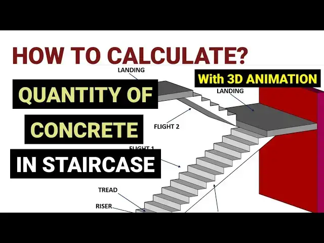 'Video thumbnail for How to calculate the quantity of concrete in a staircase? | Volume of concrete in staircase'