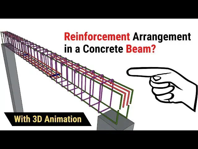 'Video thumbnail for Reinforcement arrangement in a concrete beam with 3d animation | Beam reinforcement details | Civil'
