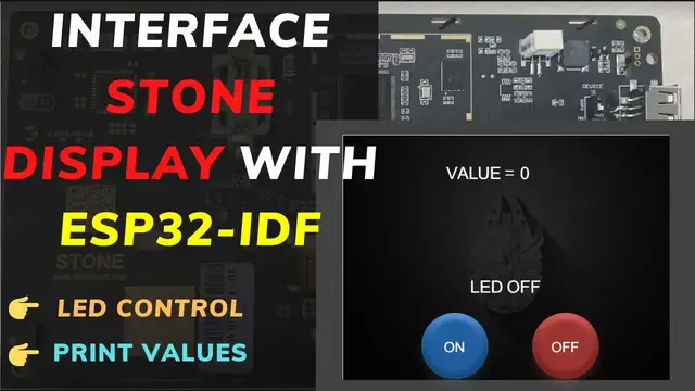 'Video thumbnail for STONE DISPLAY and ESP32 || Espressif-IDF || LED Control || Print String'