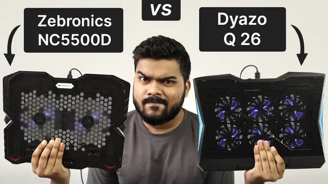 'Video thumbnail for Zebronics NC5500D vs Dyazo Q 26: Which is Better Cooling Pad Under ₹1000?'