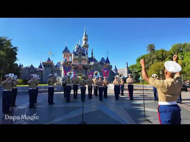 'Video thumbnail for 1st Marine Division Band at Sleeping Beauty Castle | Disneyland Resort 2025 4K'
