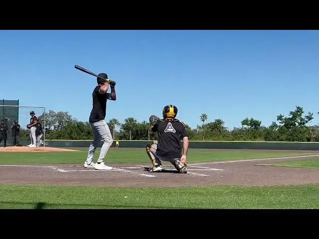 'Video thumbnail for Jared Jones vs. Jared Triolo Live Batting Practice with Pirates! (2025 MLB Spring Training)'