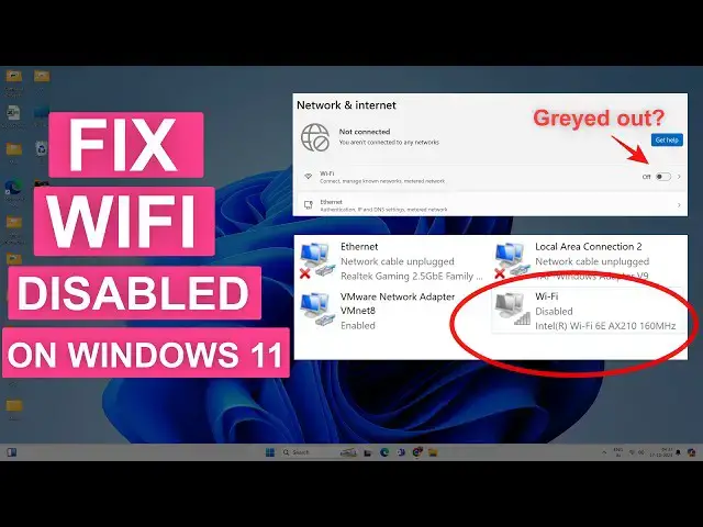 'Video thumbnail for Fix WiFi Option Is Disabled in Windows 11 | Re-Enable WiFi'