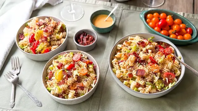 'Video thumbnail for Over-The-Top BLT Pasta Salad Recipe'
