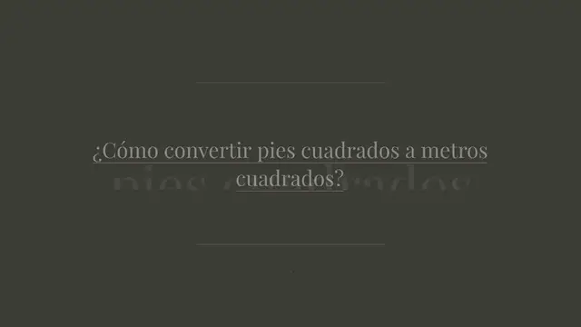 'Video thumbnail for ¿Cómo convertir pies cuadrados a metros cuadrados?'