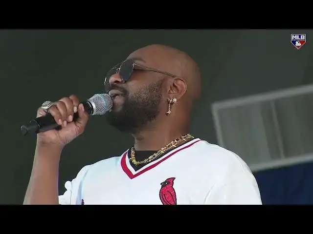 'Video thumbnail for Ozzie Smith's Son, Nikko, Performs National Anthem at 2025 Baseball Hall of Fame Ceremony!'