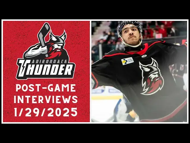 'Video thumbnail for ECHL Post-Game Interviews: Adirondack Thunder vs. Norfolk Admirals 1/29/2025'