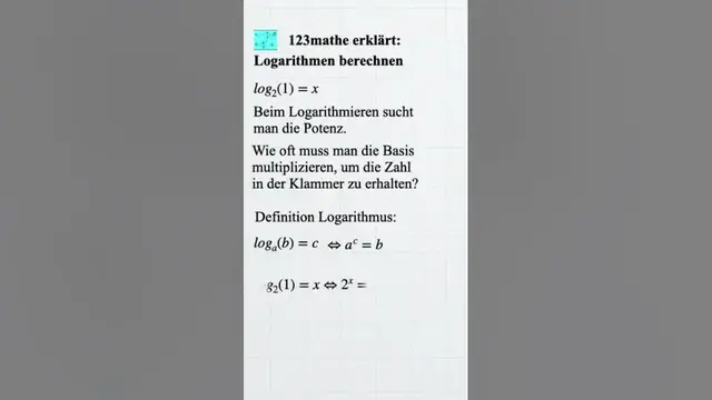 'Video thumbnail for Logarithmus berechnen 1 #shorts'