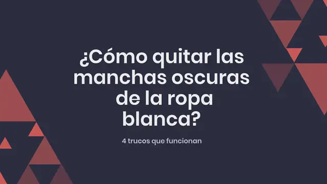 'Video thumbnail for ¿Cómo quitar las manchas oscuras de la ropa blanca? 4 trucos que funcionan:'