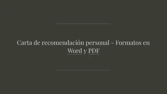 'Video thumbnail for Carta de recomendación personal - Formatos en Word y PDF'