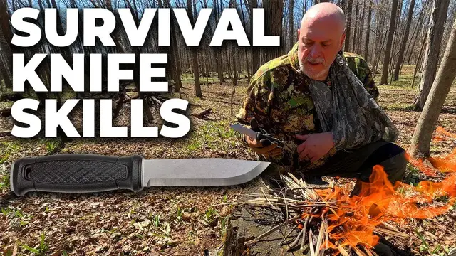 'Video thumbnail for Crazy Bushcraft Survival Knife Skills | One Handed Fire Starting With Ferro Rod'