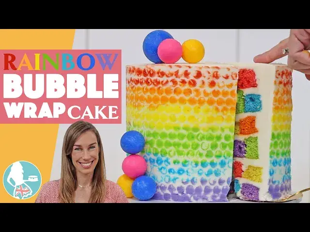 'Video thumbnail for Rainbow Bubble Wrap Cake'