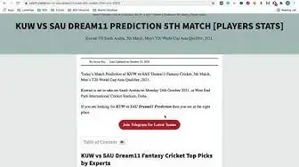 'Video thumbnail for KUW vs SAU Dream11 Prediction KUW vs SAU Dream11 Team KUW vs SAU Dream11 5th Match'