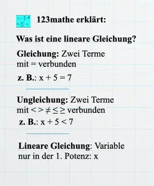 'Video thumbnail for Lineare Gleichung, was ist das'