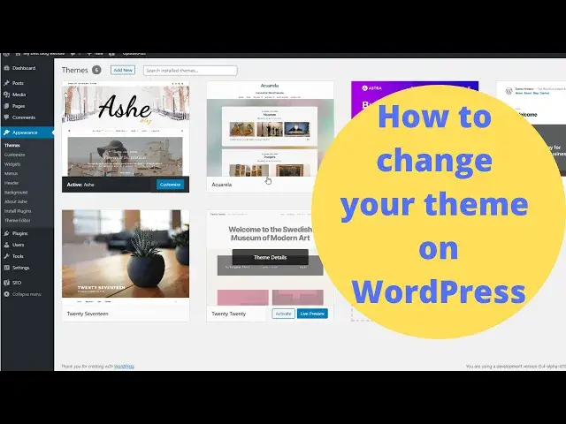 'Video thumbnail for How to change your theme on WordPress - Beginner's guide'