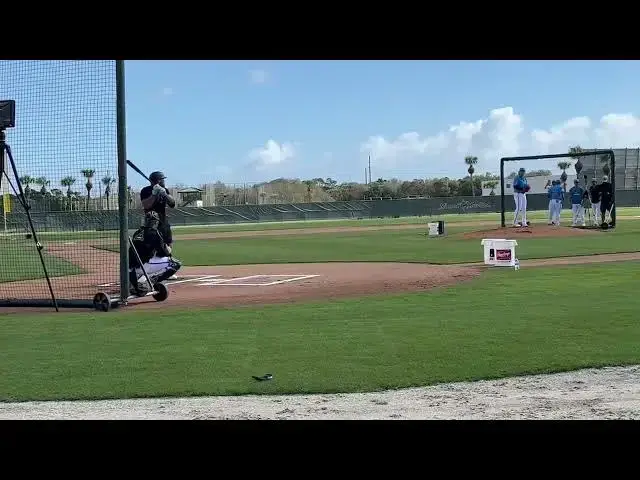 'Video thumbnail for Deyvison De Los Santos vs. Ryan Weathers Live Batting Practice! (2025 MLB Spring Training)'